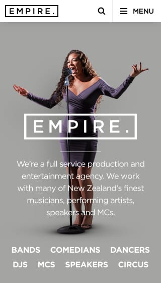 Mobile project showcase image for Empire Agency.